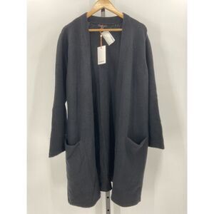 Quince Women's Superfine Merino Wool Sweater Coat Black M